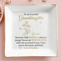 Beautiful Granddaughter Love To The Moon And Back - Personalized Custom Jewelry Dish, Square Ceramic Dish - GDT232_SCRD