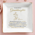 Sweet Granddaughter Love and Light Personalized Ceramic Dish - Personalized Custom Jewelry Dish, Square Ceramic Dish - GDT233_SCRD