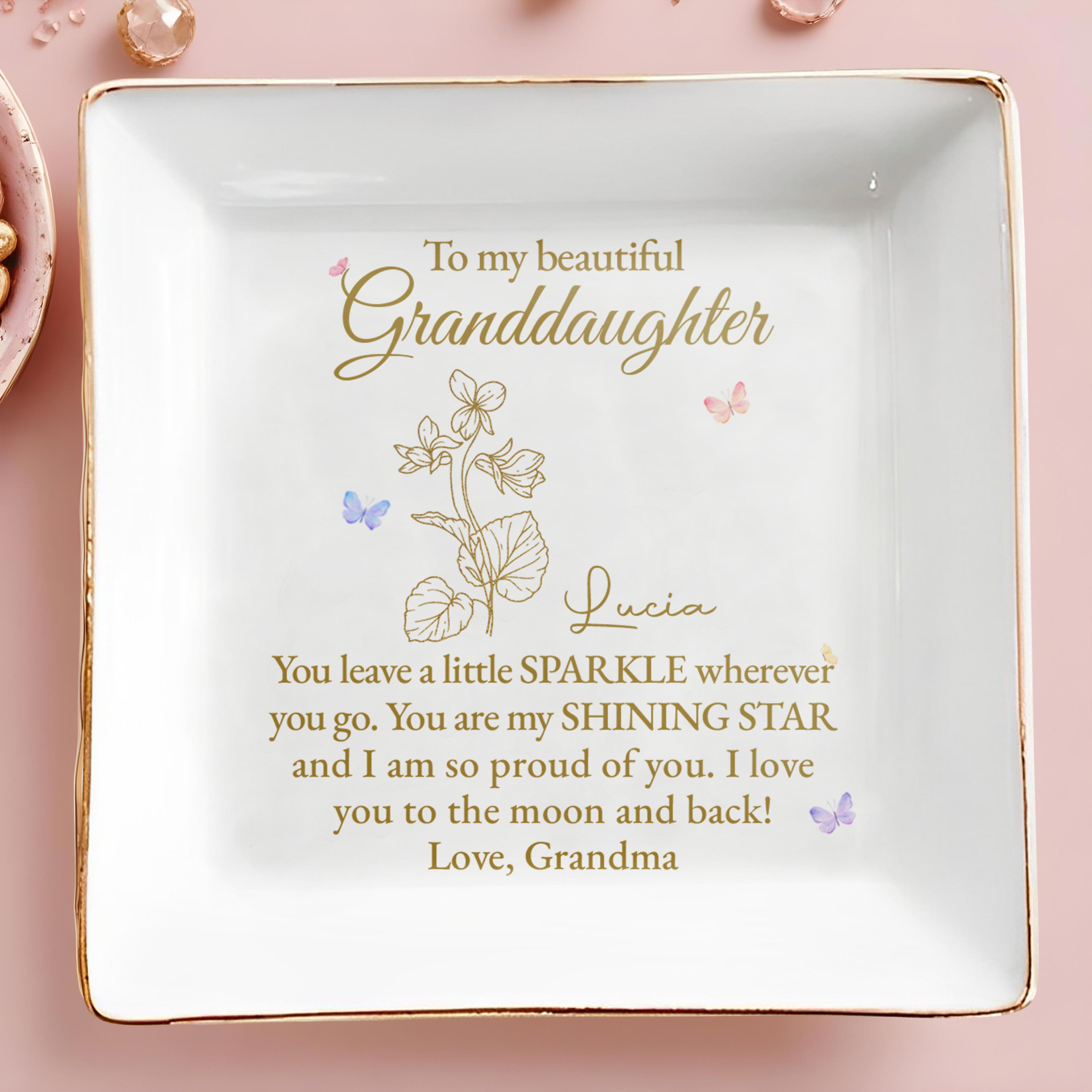 Sparkle Wherever You Go Shining Star Square Ceramic Dish - Personalized Custom Jewelry Dish, Square Ceramic Dish - GDT237_SCRD