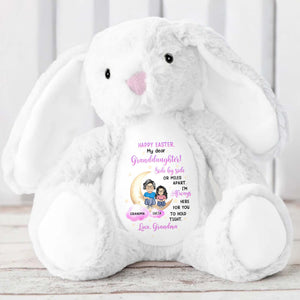 Happy Easter, My Dear Granddaughter, Side By Side Or Miles Apart, Bunny - Personalized Stuffed Bunny - GDT254_BUN