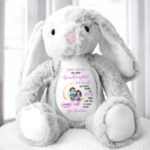 Happy Easter, My Dear Granddaughter, Side By Side Or Miles Apart, Bunny - Personalized Stuffed Bunny - GDT254_BUN