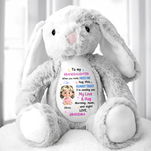 To My Granddaughter, When You Really Miss Me, Hug This Bunny Tight - Personalized Stuffed Bunny - GDT256_BUN