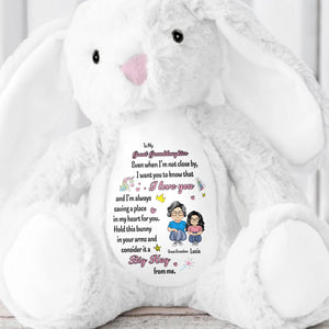 To My Great Granddaughter, Even when I'm not close by, Bunny and Hearts - Personalized Stuffed Bunny - GDT263_BUN