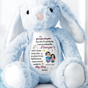 To My Great Granddaughter, Even when I'm not close by, Bunny and Hearts - Personalized Stuffed Bunny - GDT263_BUN