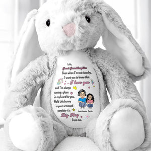 To My Great Granddaughter, Even when I'm not close by, Bunny and Hearts - Personalized Stuffed Bunny - GDT263_BUN