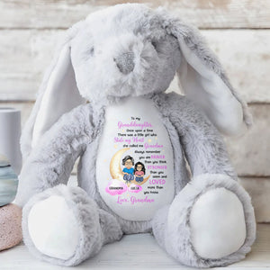 To My Granddaughter, There Once Upon A Time There Was A Little Girl Who Stole My Heart, She Called Me Grandma - Personalized Stuffed Bunny - GDT279_BUN