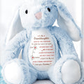 To My Granddaughter, Never Feel That You're Alone, Stuffed Bunny and Heart - Personalized Stuffed Bunny - GDT283_BUN