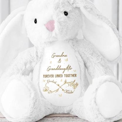 Grandma & Granddaughter Forever Linked Together, Bunny - Personalized Stuffed Bunny - GDT288_BUN
