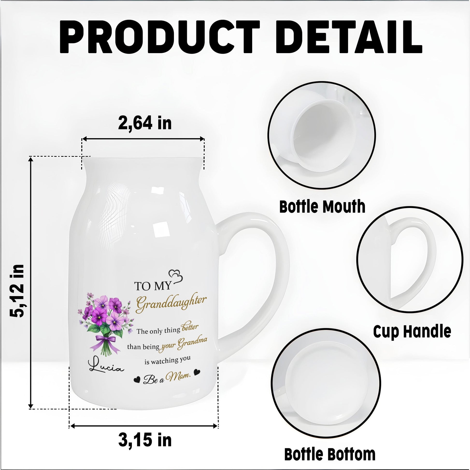 To My Granddaughter, The Only Thing Better Than Being Your Grandma, Flowers - Personalized Ceramic Flower Vase