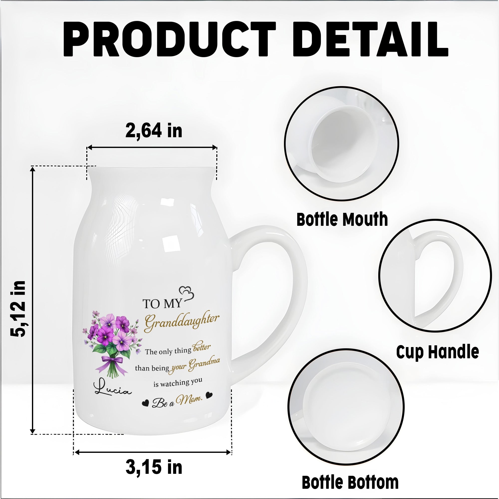 To My Granddaughter, The Only Thing Better Than Being Your Grandma, Flowers - Personalized Ceramic Flower Vase