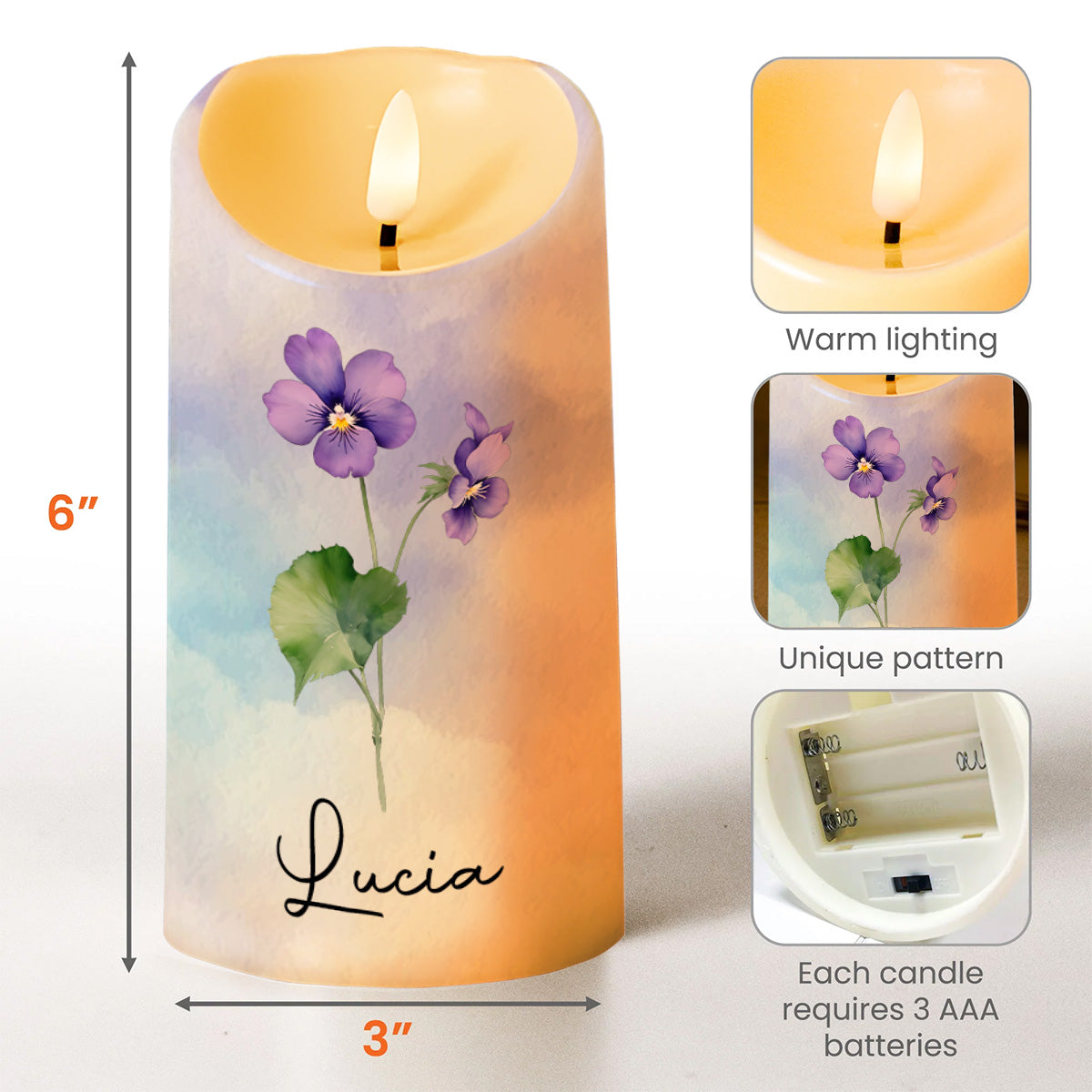 To My Great Granddaughter, Whenever You Feel Overwhelmed, Flowers and Candle - Personalized Custom LED Candle - GDT302_LECA