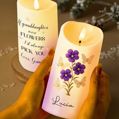 If Granddaughters Were Flowers I'd Always Pick You - Personalized Custom LED Candle - GDT304_LECA