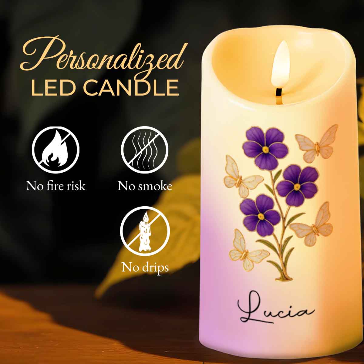 If Granddaughters Were Flowers I'd Always Pick You - Personalized Custom LED Candle - GDT304_LECA