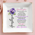 To My Granddaughter, Believe In Your Heart - Personalized Custom Jewelry Dish, Square Ceramic Dish - GDT310_SCRD