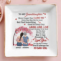 Never Forget That I Love You, Cherry Blossoms Heart Design - Personalized Custom Jewelry Dish, Square Ceramic Dish - GDT312_SCRD