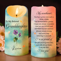 To My Beloved Granddaughter, Celebrate With Love And Flowers - Personalized Custom LED Candle - GDT319_LECA