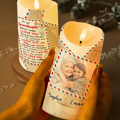 To My Granddaughter Follow Your Dreams Letter Love Promise - Personalized Custom LED Candle - GDT321_LECA