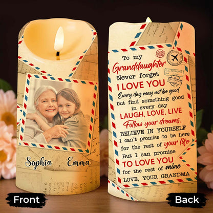 To My Granddaughter Follow Your Dreams Letter Love Promise - Personalized Custom LED Candle - GDT321_LECA