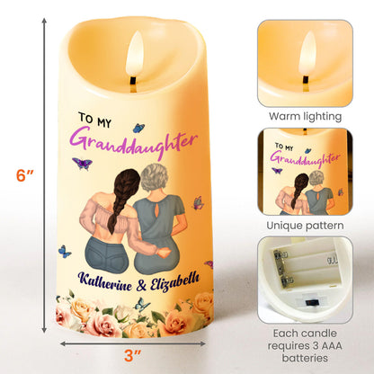 Always Remember You Are Braver, Loved More, Candle With Butterflies And Flowers - Personalized Custom LED Candle - GDT323_LECA