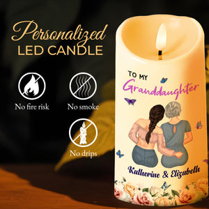 Always Remember You Are Braver, Loved More, Candle With Butterflies And Flowers - Personalized Custom LED Candle - GDT323_LECA
