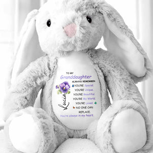 To My Granddaughter, Always Remember You Are Loved - Personalized Stuffed Bunny - GDT324_BUN