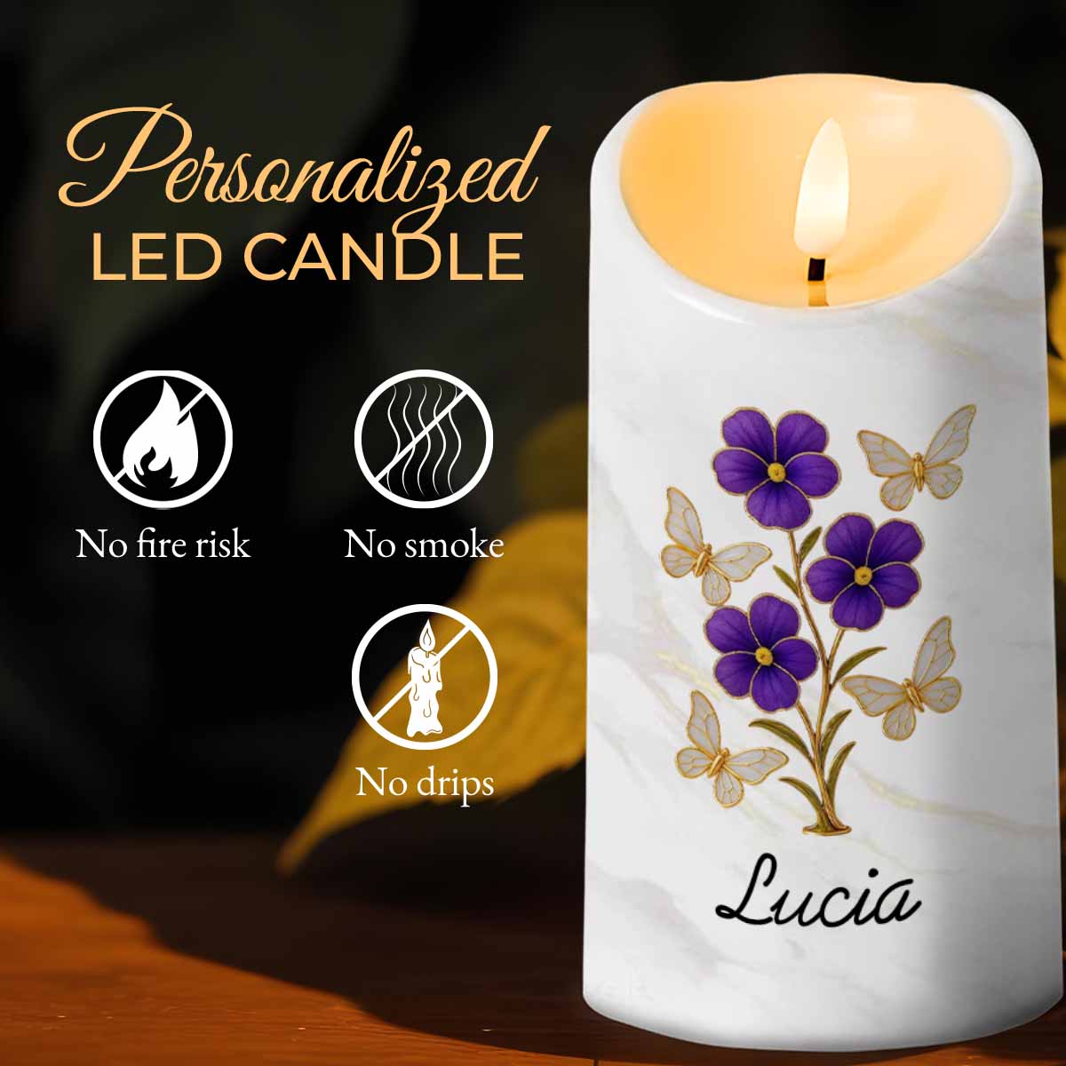 Straighten Your Crown, Encouraging Words For Granddaughter - Personalized Custom LED Candle - GDT324_LECA