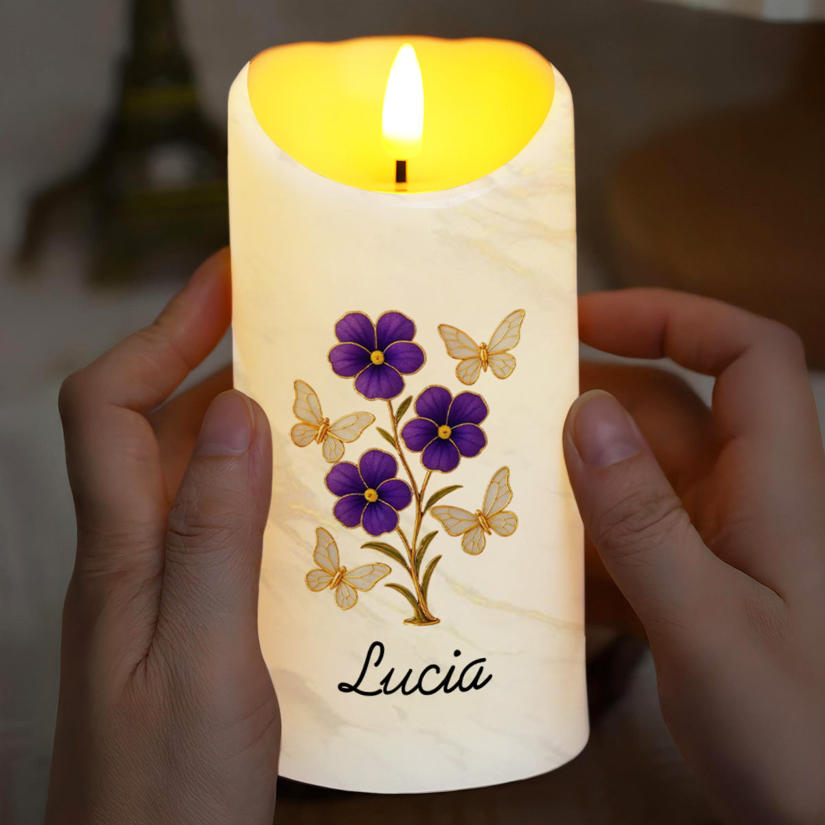 Straighten Your Crown, Encouraging Words For Granddaughter - Personalized Custom LED Candle - GDT324_LECA