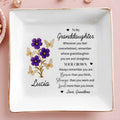 To My Granddaughter, Remember You Are Braver - Personalized Custom Jewelry Dish, Square Ceramic Dish - GDT324_SCRD