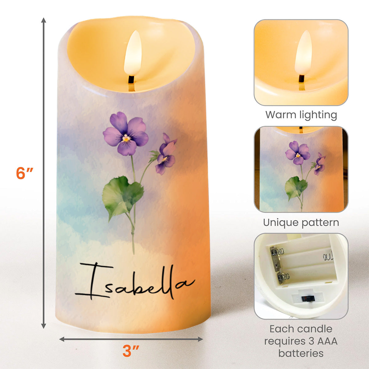 To My Beautiful Granddaughter, Strength And Love - Personalized Custom LED Candle - GDT345_LECA