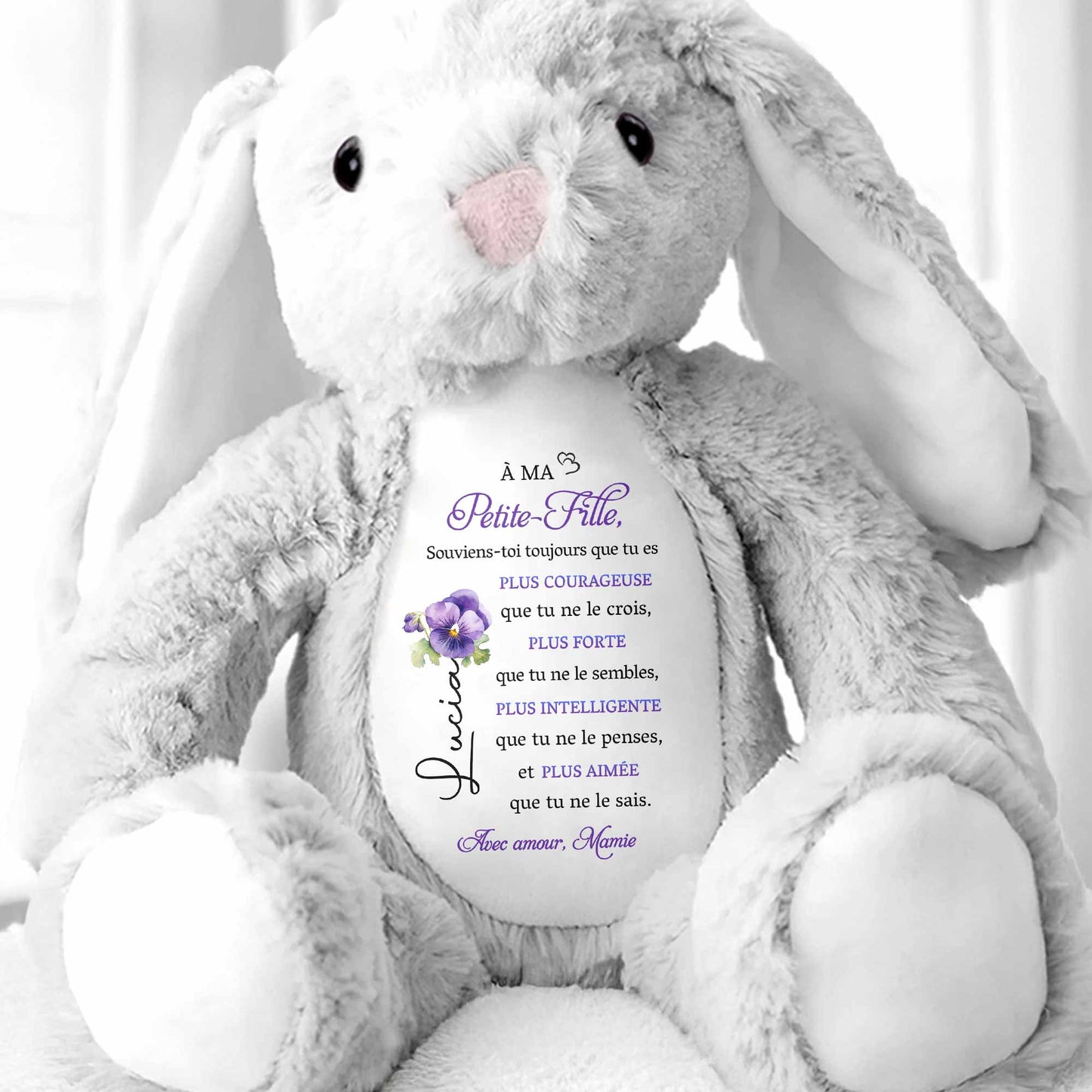 Always Remember You Are Braver, Loved More Than You Know - Personalized Stuffed Bunny - GDT347_BUN