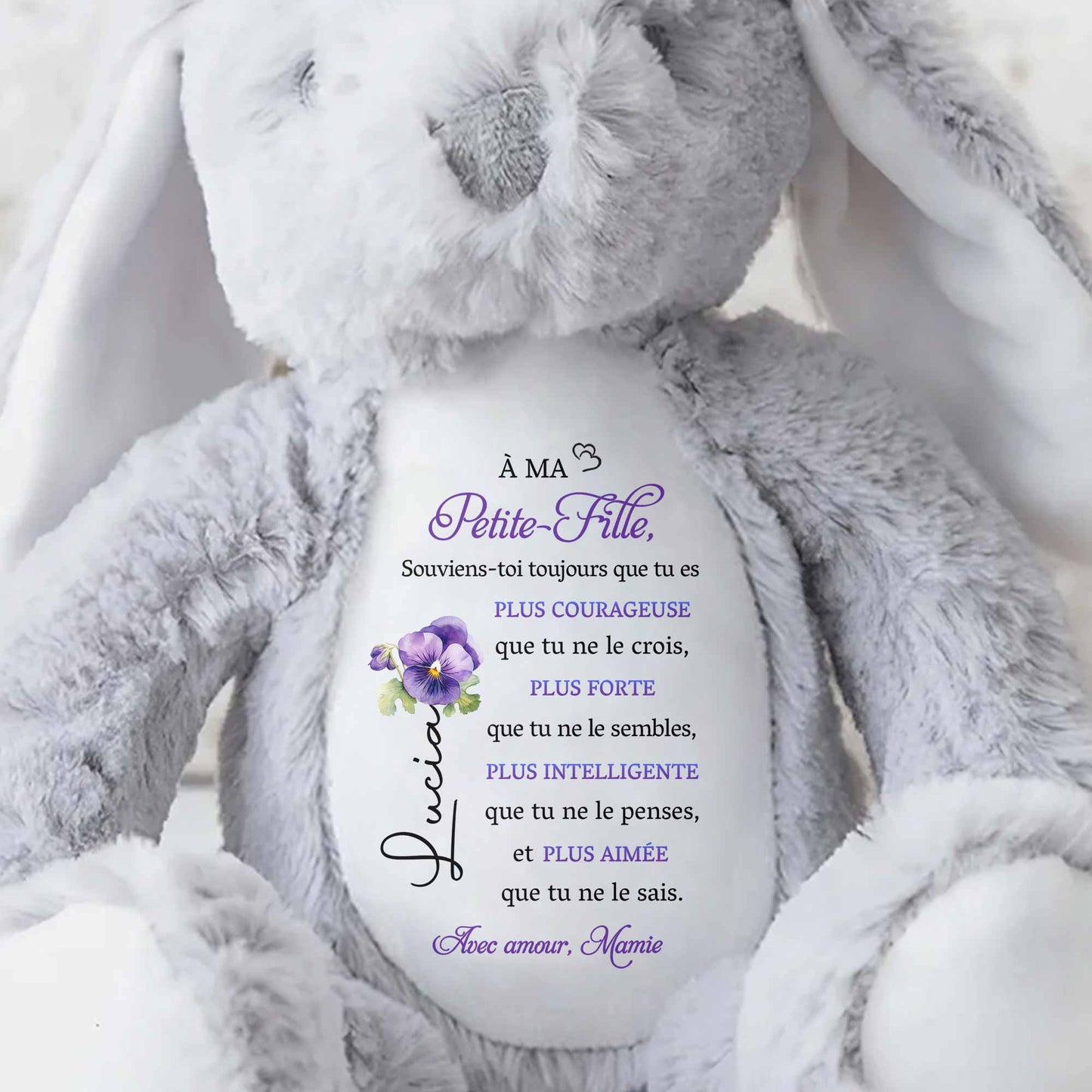 Always Remember You Are Braver, Loved More Than You Know - Personalized Stuffed Bunny - GDT347_BUN