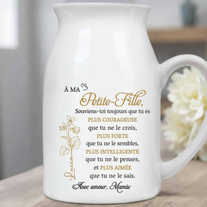 Souviens-toi Toujours Que Tu Es Plus Courageuse, Flowers - Personalized Ceramic Flower Vase