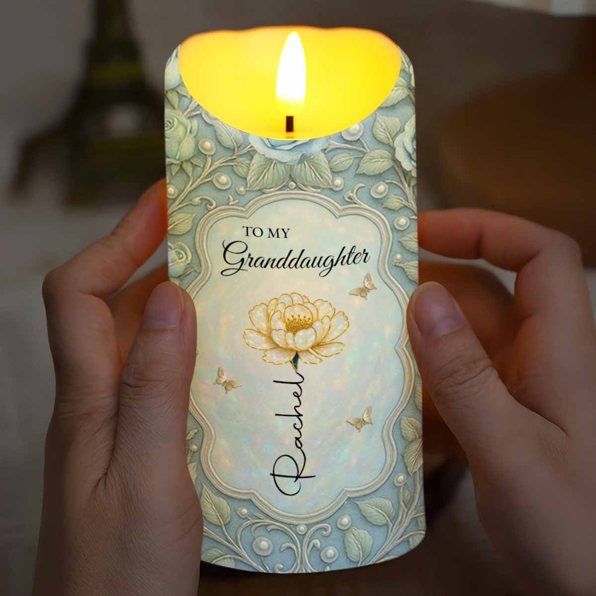 To My Granddaughter, Inspiring Message From Grandma - Personalized Custom LED Candle - GDT356_LECA
