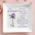Whenever You Feel Overwhelmed Remember Whose Granddaughter You Are - Personalized Custom Jewelry Dish, Square Ceramic Dish - GDT361_SCRD