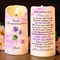 To My Granddaughter Follow Your Dreams With Flowers And Butterflies - Personalized Custom LED Candle - GDT362_LECA