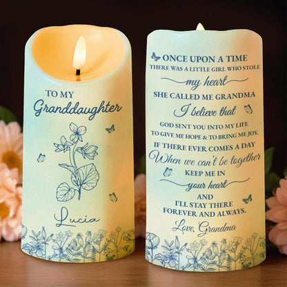Once Upon A Time, Flowers and Butterflies LED Candle - Personalized Custom LED Candle - GDT366_LECA