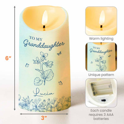 Once Upon A Time, Flowers and Butterflies LED Candle - Personalized Custom LED Candle - GDT366_LECA