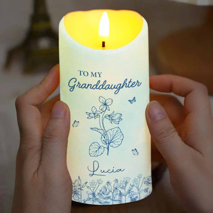 Once Upon A Time, Flowers and Butterflies LED Candle - Personalized Custom LED Candle - GDT366_LECA