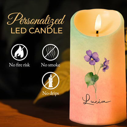 To My Granddaughter, Every Day God Thinks of You - Personalized Custom LED Candle - GDT370_LECA