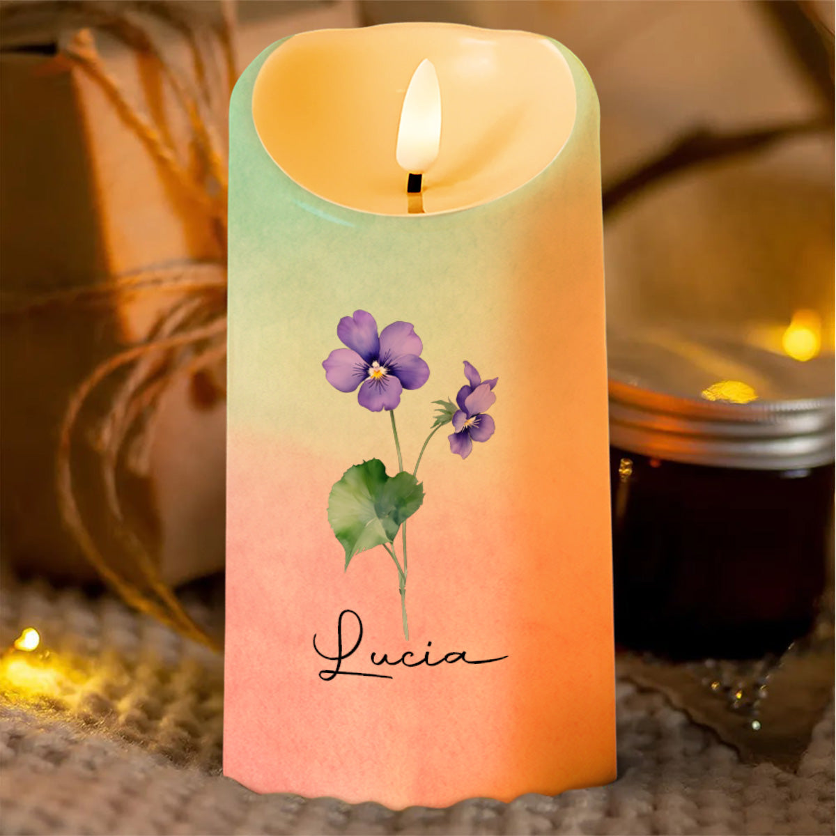 To My Granddaughter, Every Day God Thinks of You - Personalized Custom LED Candle - GDT370_LECA