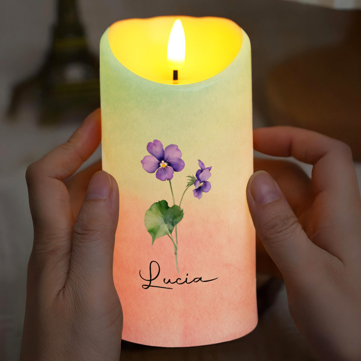 To My Granddaughter, Every Day God Thinks of You - Personalized Custom LED Candle - GDT370_LECA