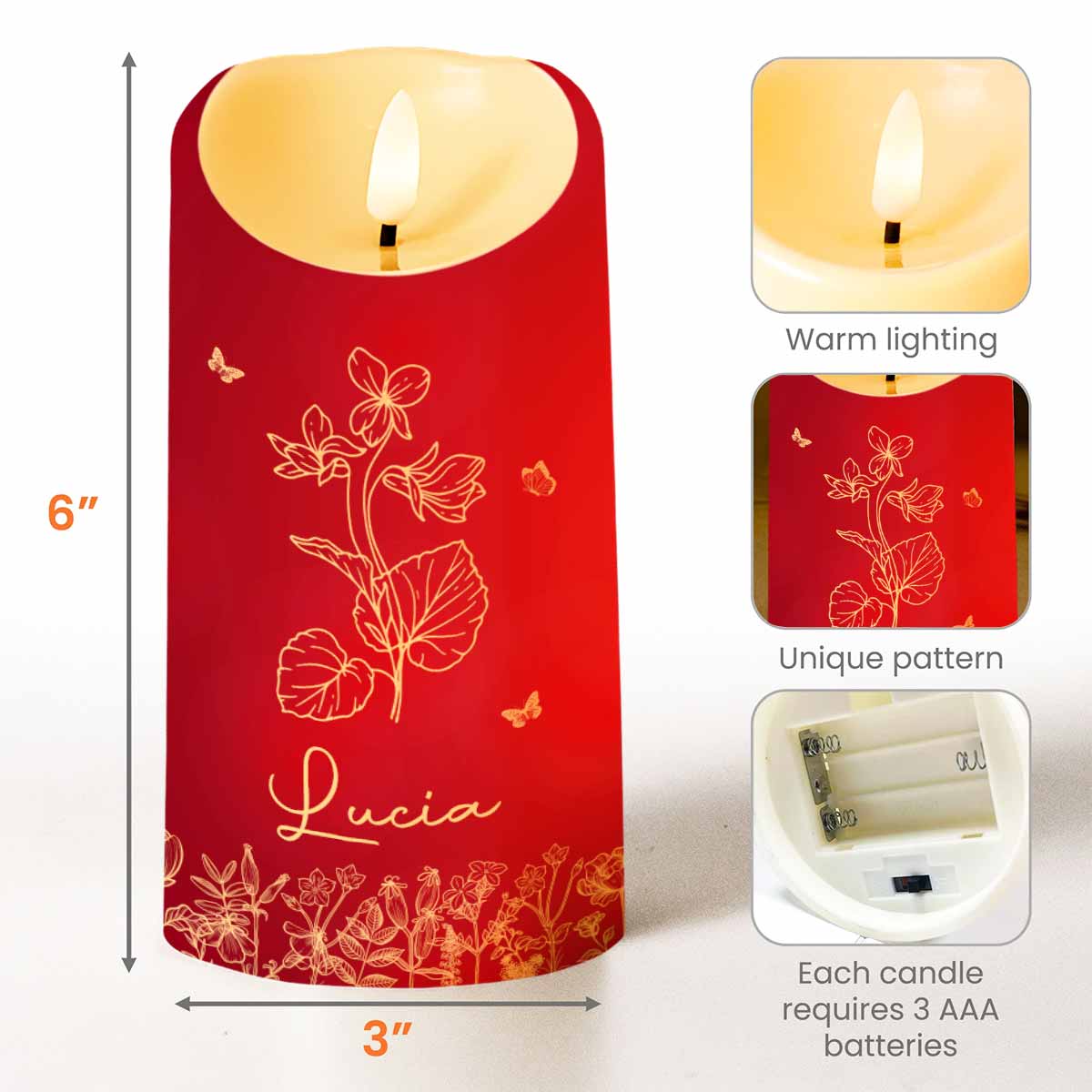 Straighten Your Crown Granddaughter, Flowers And Butterflies - Personalized Custom LED Candle - GDT372_LECA