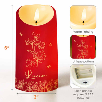 Straighten Your Crown Granddaughter, Flowers And Butterflies - Personalized Custom LED Candle - GDT372_LECA