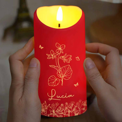 Straighten Your Crown Granddaughter, Flowers And Butterflies - Personalized Custom LED Candle - GDT372_LECA