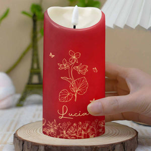 Straighten Your Crown Granddaughter, Flowers And Butterflies - Personalized Custom LED Candle - GDT372_LECA