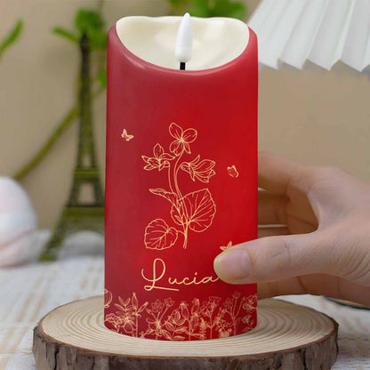 Straighten Your Crown Granddaughter, Flowers And Butterflies - Personalized Custom LED Candle - GDT372_LECA