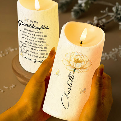 To My Granddaughter, Remember Your Crown - Personalized Custom LED Candle - GDT375_LECA