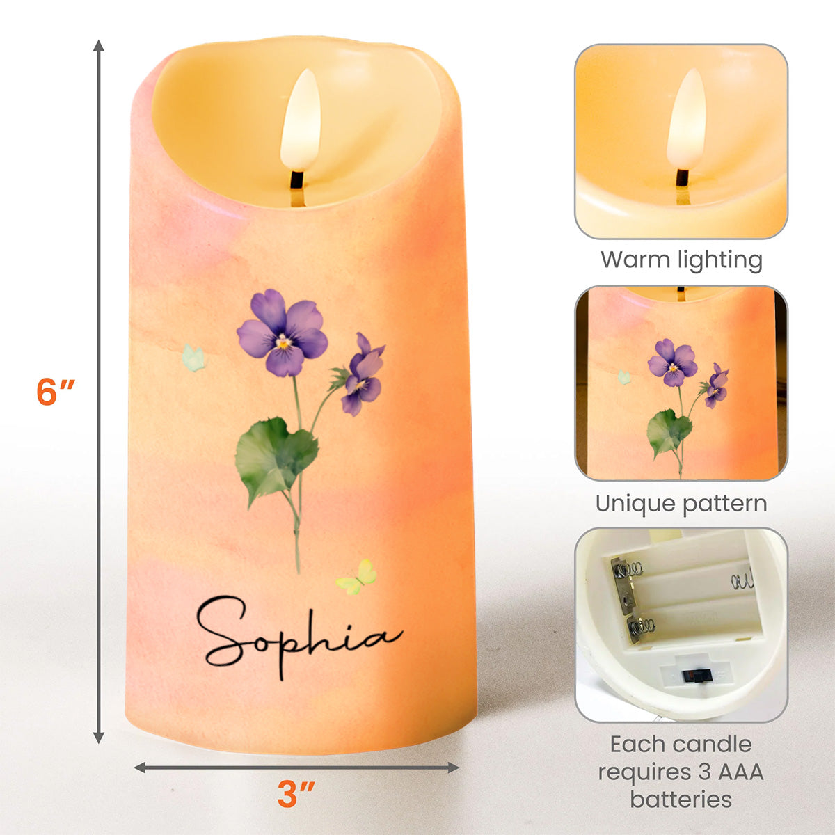 To My Granddaughter, Braver, Stronger, Loved - Personalized Custom LED Candle - GDT376_LECA
