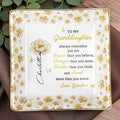 To My Granddaughter, Always Remember, Flowers And Butterflies - Personalized Custom Jewelry Dish, Ceramic Dish, Square Shape - GDT377_SCRF