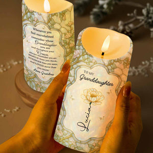 Remember Whose Granddaughter You Are, Crown And Flowers - Personalized Custom LED Candle - GDT378_LECA
